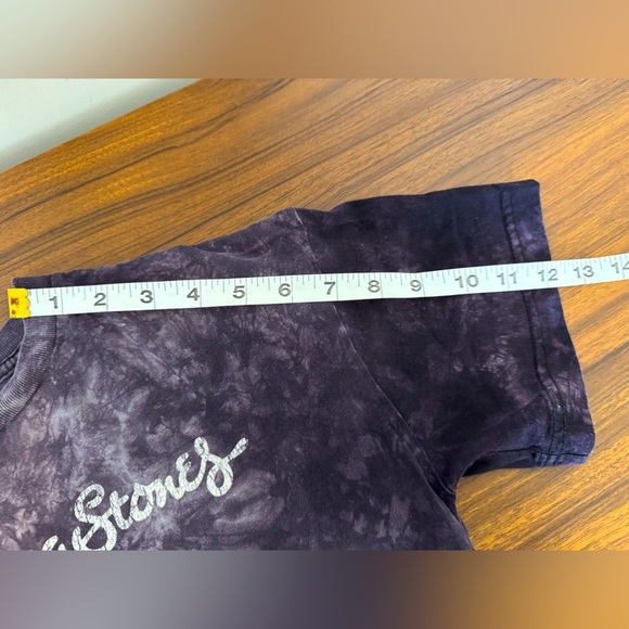 Rolling Stones Purple Tie Dye Band Sleeve Tee 100% Cotton Size SM - Picture 7 of 9